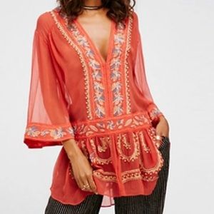 Free People Beaded Tunic Shirt